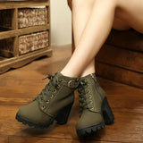 Cizme Martin pentru femei, cu cataramă și toc gros