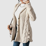 Štěpánka - Cardigan din pluș cu glugă