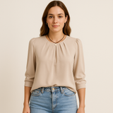 Valentina DeLuca | Bluză luxoasă din satin plisat pentru femei