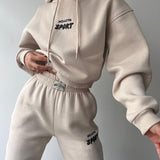 Set Elora Lounge | Trening de lux pentru femei, cu glugă