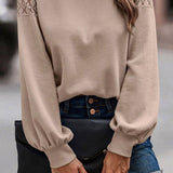 Sophia Verhees | Pulover kaki cu detalii din dantelă